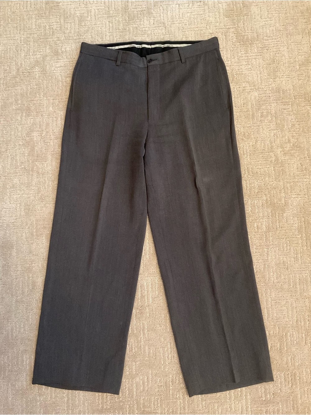 🇮🇹 Emporio Armani Vintage Y2K 100% Virgin Wool Wide Leg Dress Pants Gray 14/XL